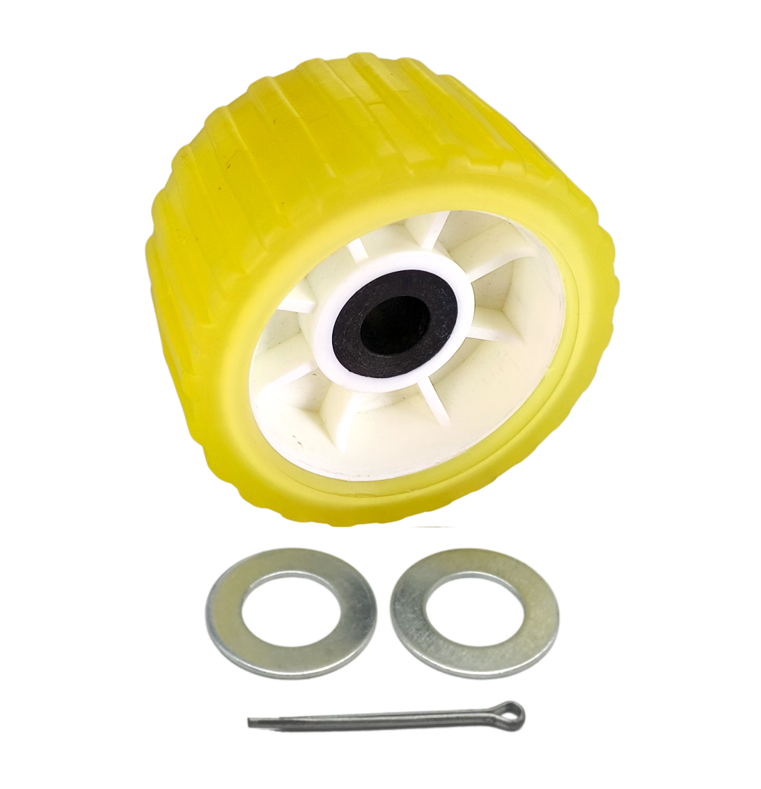 3inches x 5inches 4PCs Boat Trailer Poly Ribbed Wobble Rollers by 3/4inches Shaft