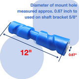 12 Inch Self Centering Keel Roller Red by 5/8 Inch Shaft